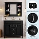 preview thumbnail 91 of 143, 36'' Bathroom Vanity with Top Sink, Freestanding Vanity Set with Mirror Cabinet