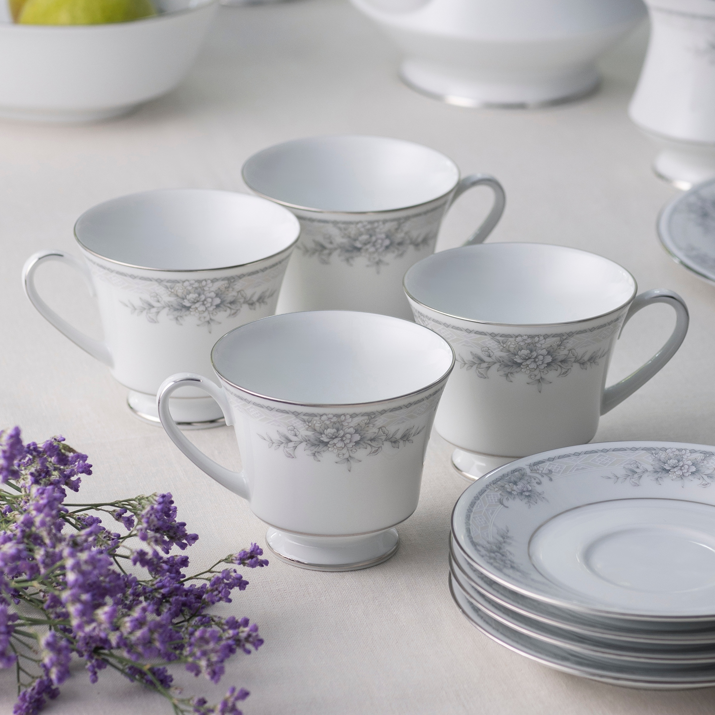 Noritake Sweet Leilani Set Of 4 Teacups, 8 oz. - Overstock - 40117912