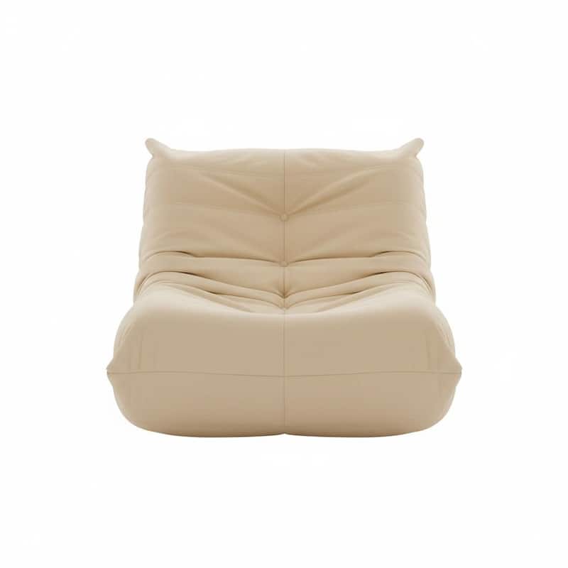 Corduroy Upholstered Oversized Ergonomic Curved Design Button-Tufted Comfy Bean Bag Lazy Sofa for Living Room