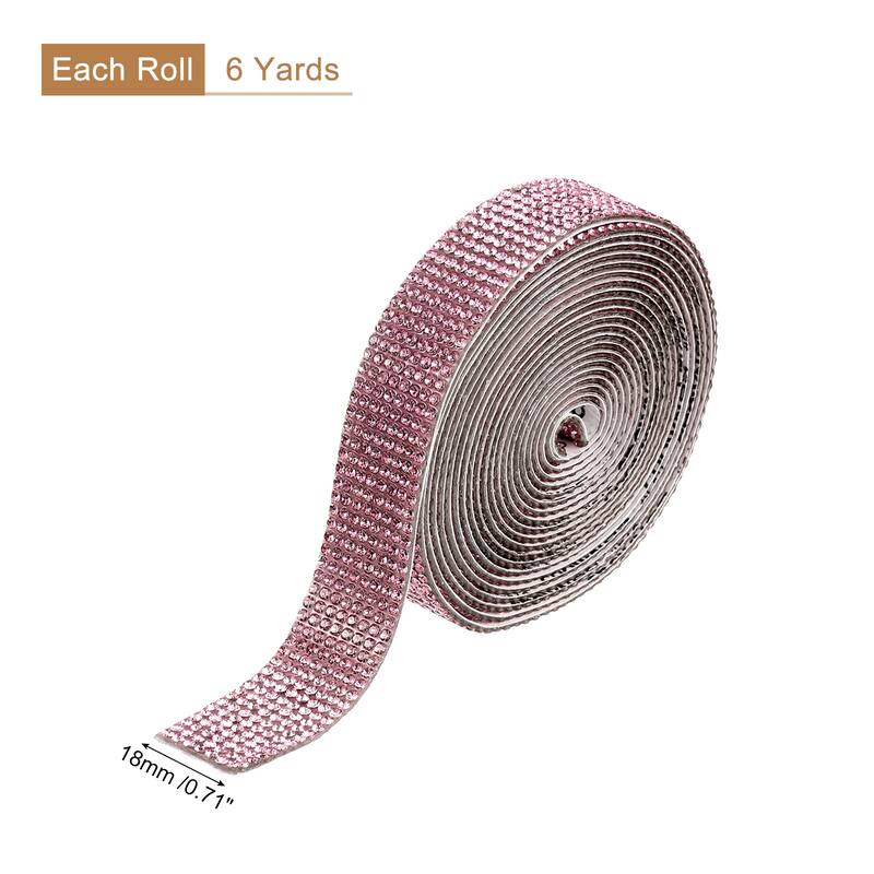 Self Adhesive Rhinestone Strips, Crystal Rhinestone Ribbon - Light Purple - 3 yards x 0.71 inch