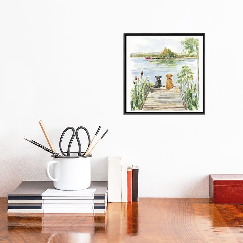 iCanvas "Lake Buddies" by Sally Swatland Framed