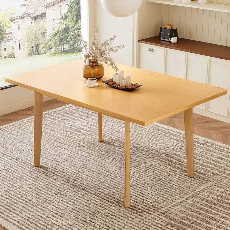 60" Rustic Farmhouse Minimalist Dining Table - Natural