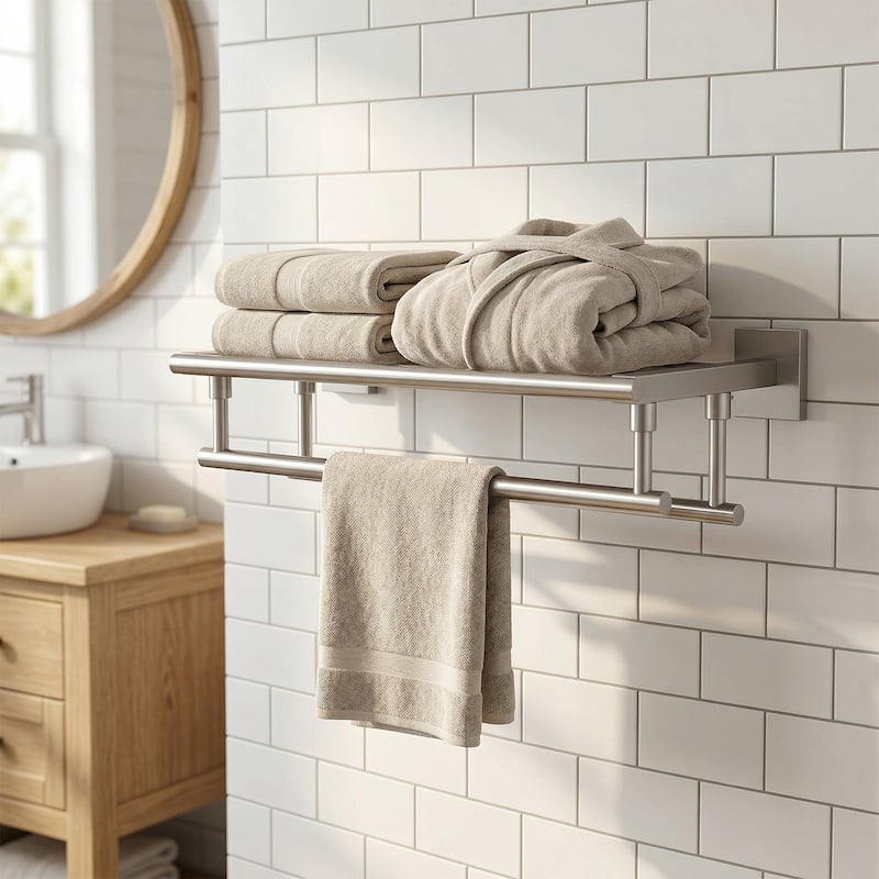 WOWOW Two Towel Holders Wall mounted Towel Rack
