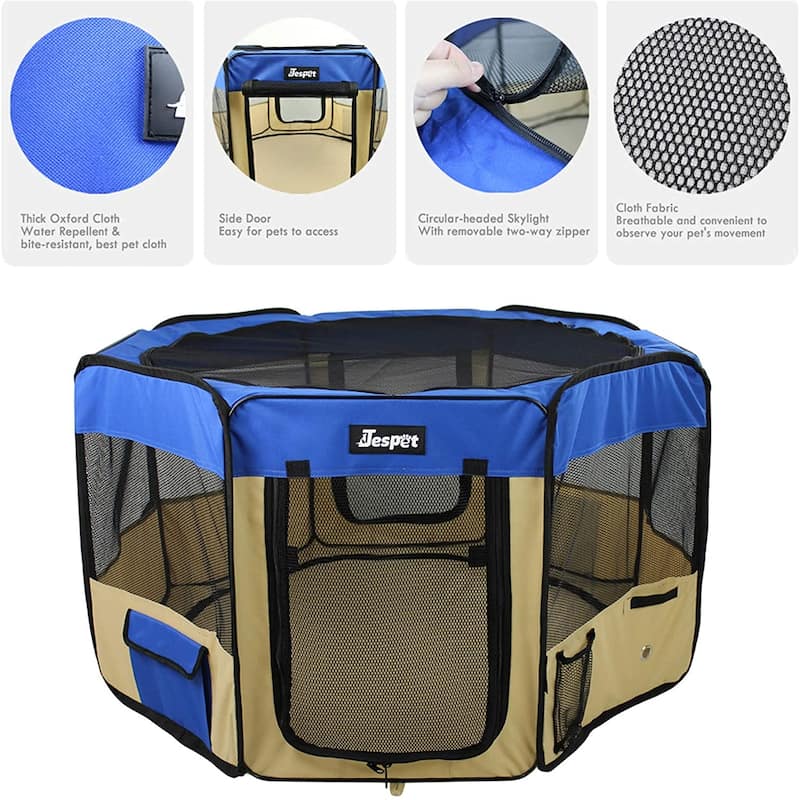 Jespet Soft-Sided Folding Dog & Cat Playpen