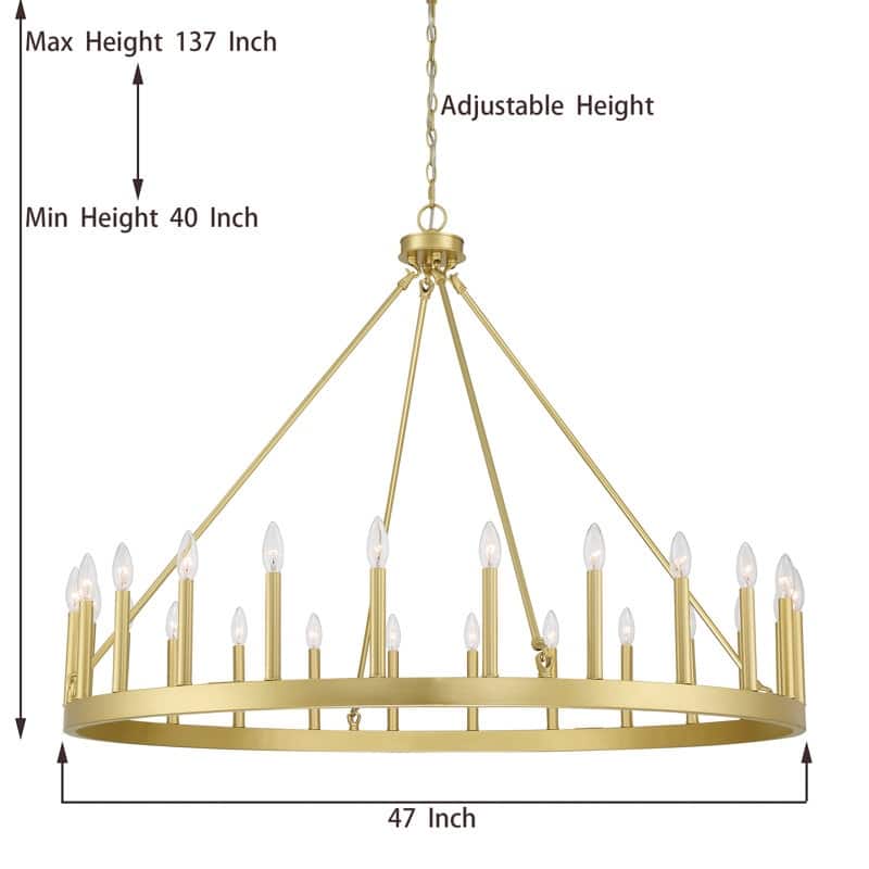 Acroma 24 Light Modern Farmhouse Wagon Wheel Chandelier-UL Certified - N/A