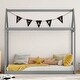 preview thumbnail 2 of 6, Wooden Twin Size Wooden House-Shaped Kids Bed, Sturdy & Durable, Easy to Clean, Grey