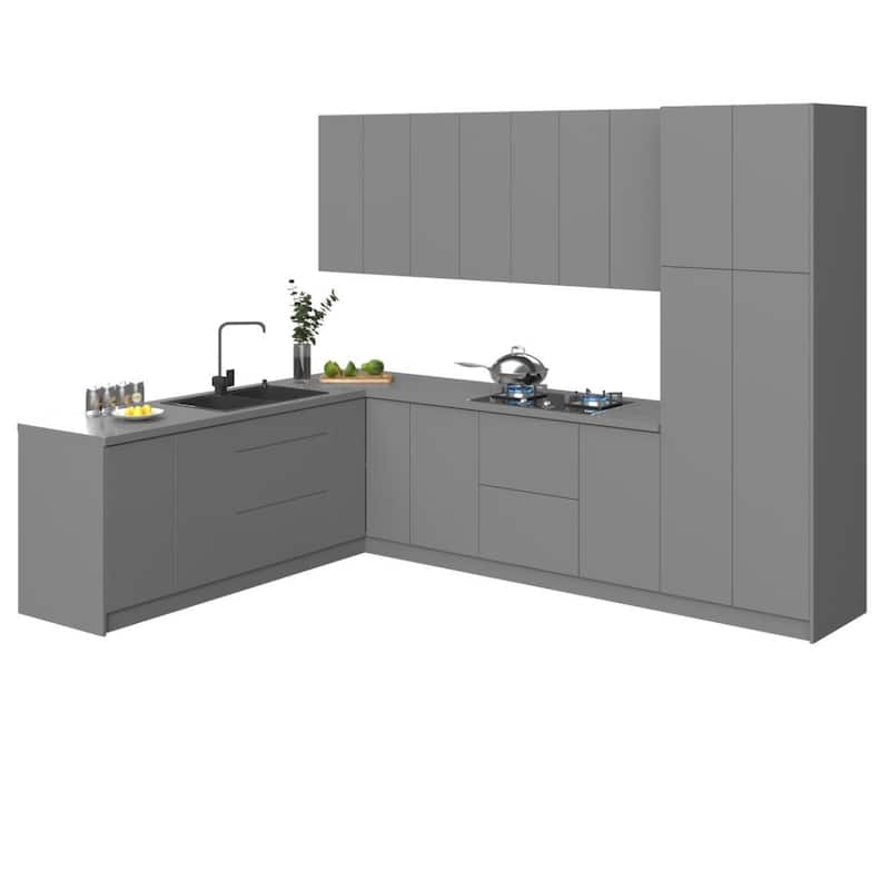 Kitchen Harmony Collection Gray & Black Color Base Size 8x10Ft Wide - 126x96 - Silver