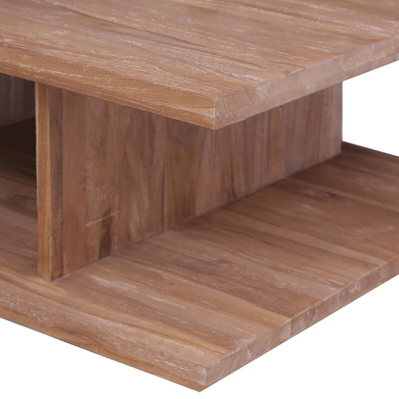 vidaXL Coffee Table Brown Solid Teak Wood 27.6 x 27.6 in Coffee Table - 27.6 x 27.6 x 11.8 in