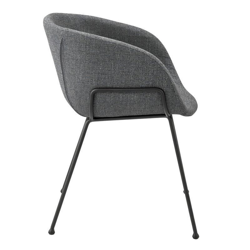 HomeRoots Set of Two Gray and Black Upholstered Fabric Dining Arm Chairs - 22.05' X '29.34' X '22.05