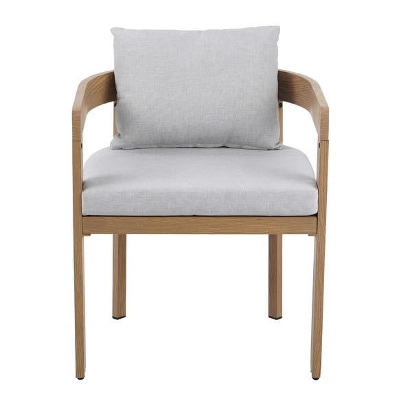 Christopher Knight Home Dessa Patio Chairs Set Of 2 | Aluminum Club Armchairs With Beige Cushions