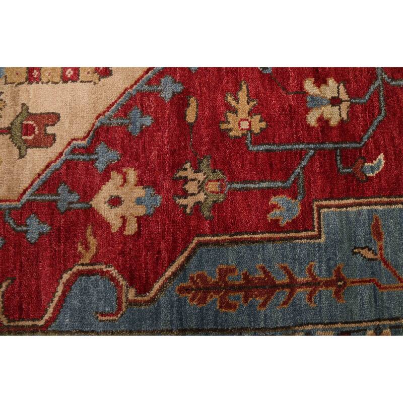 ECARPETGALLERY Hand-knotted Serapi Heritage Dark Red Wool Rug - 8'10 x 12'1