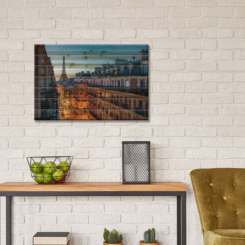 Balcony With A View Print On Wood by Jan Becke - Multi-Color