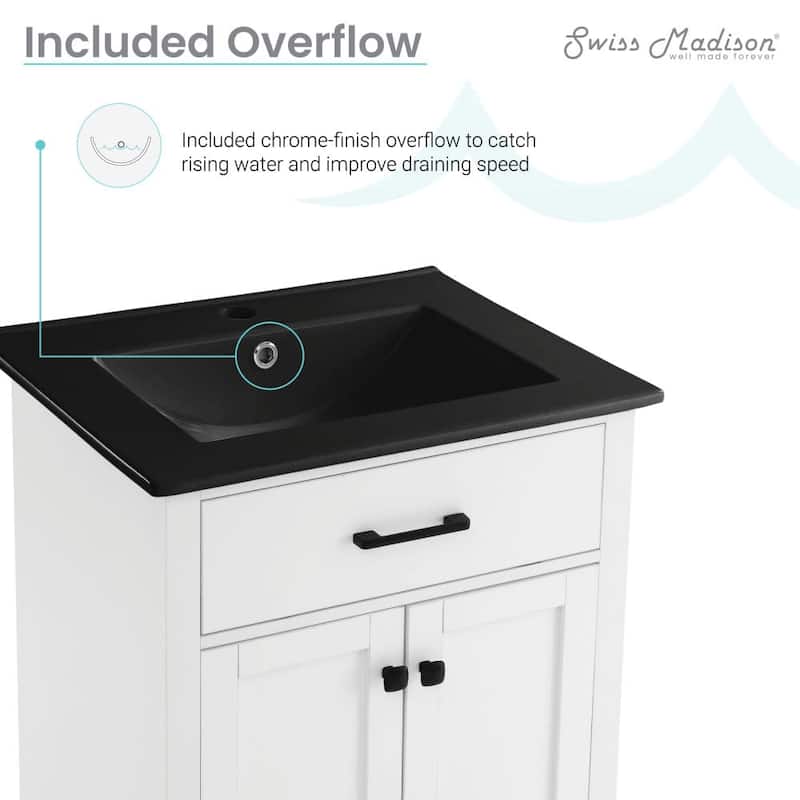 Swiss Madison SM-BV431MB Burdon 24" Free Standing Single Basin Vanity