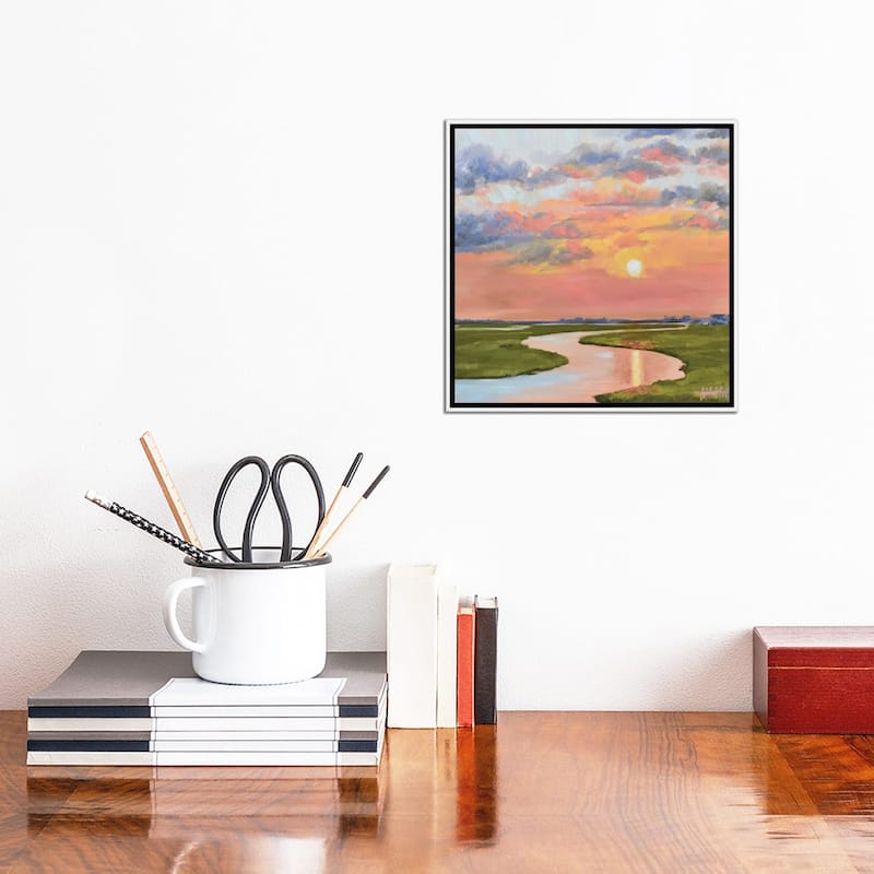 iCanvas "Glassy Waters On The Marsh" by April Moffatt Framed Canvas Print