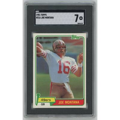 Joe Montana 1981 Topps Football Rookie Card #216 Graded SGC 7.5 - 8'6" x 11'6"