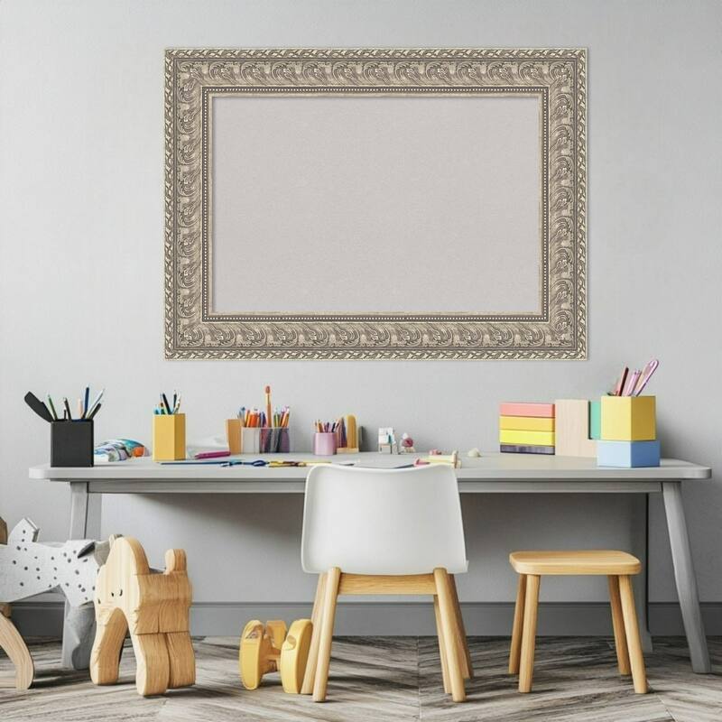 Sydney Silver Framed Cork Board - Bulletin Board, Organization Board, Pin Board