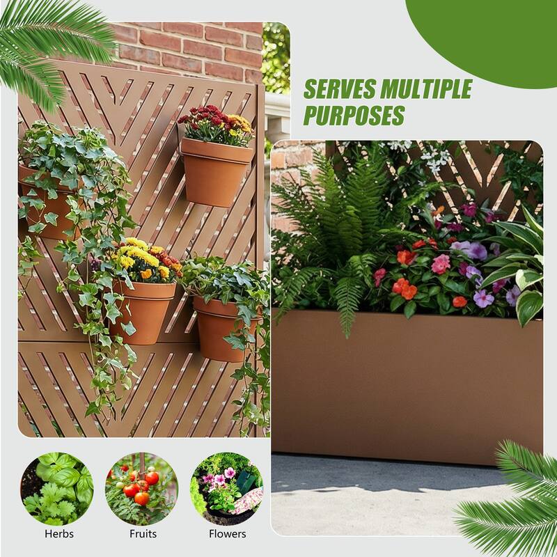 Raised Garden Bed Planter with Trellis Movable Planter Box with Lockable Wheels