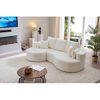 Christopher Knight Home - 106'' Cloud Curved Sectional Sofa with Right Chaise Lounge and Ultra-Soft Foam Comfort