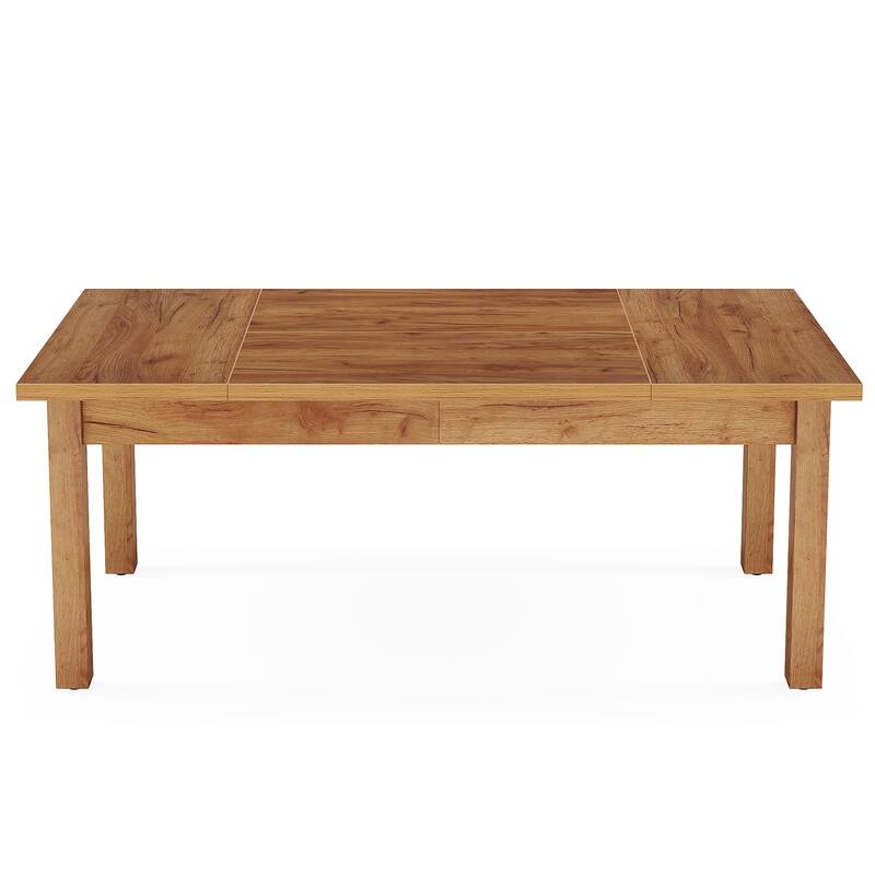 70 Inch Large Computer Desk, Farmhouse Office Desk Light Brown