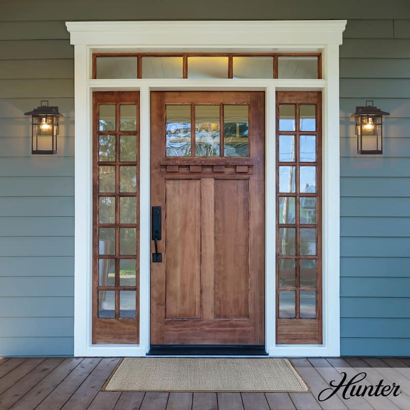 Hunter Yancy House Outdoor Wall Light - Front Porch, Patio, Garage - Mission, Transitional - Resists Corrosion!