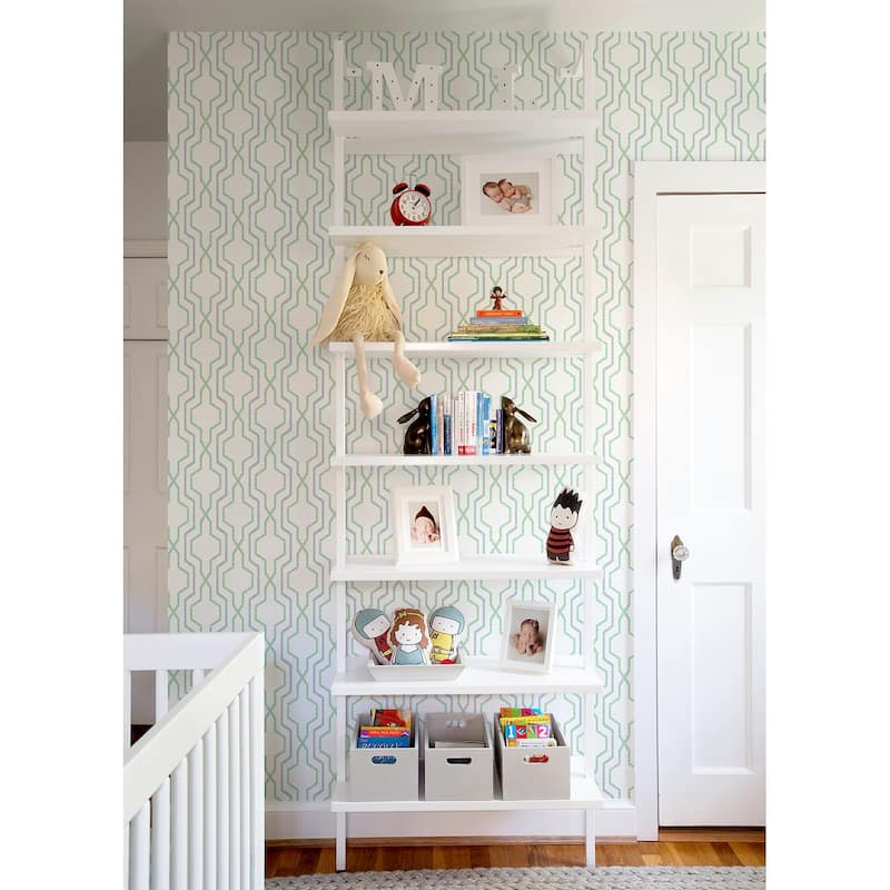 A-Street Prints Rion Green Trellis Wallpaper