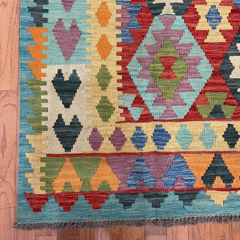 HERAT ORIENTAL Afghan Hand-woven Tribal Mimana Kilim - 6'10" x 10'