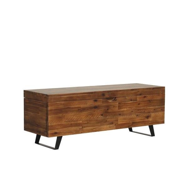 slide 2 of 11, Broadmore 46-inch Acacia Wood Storage Bench Brown
