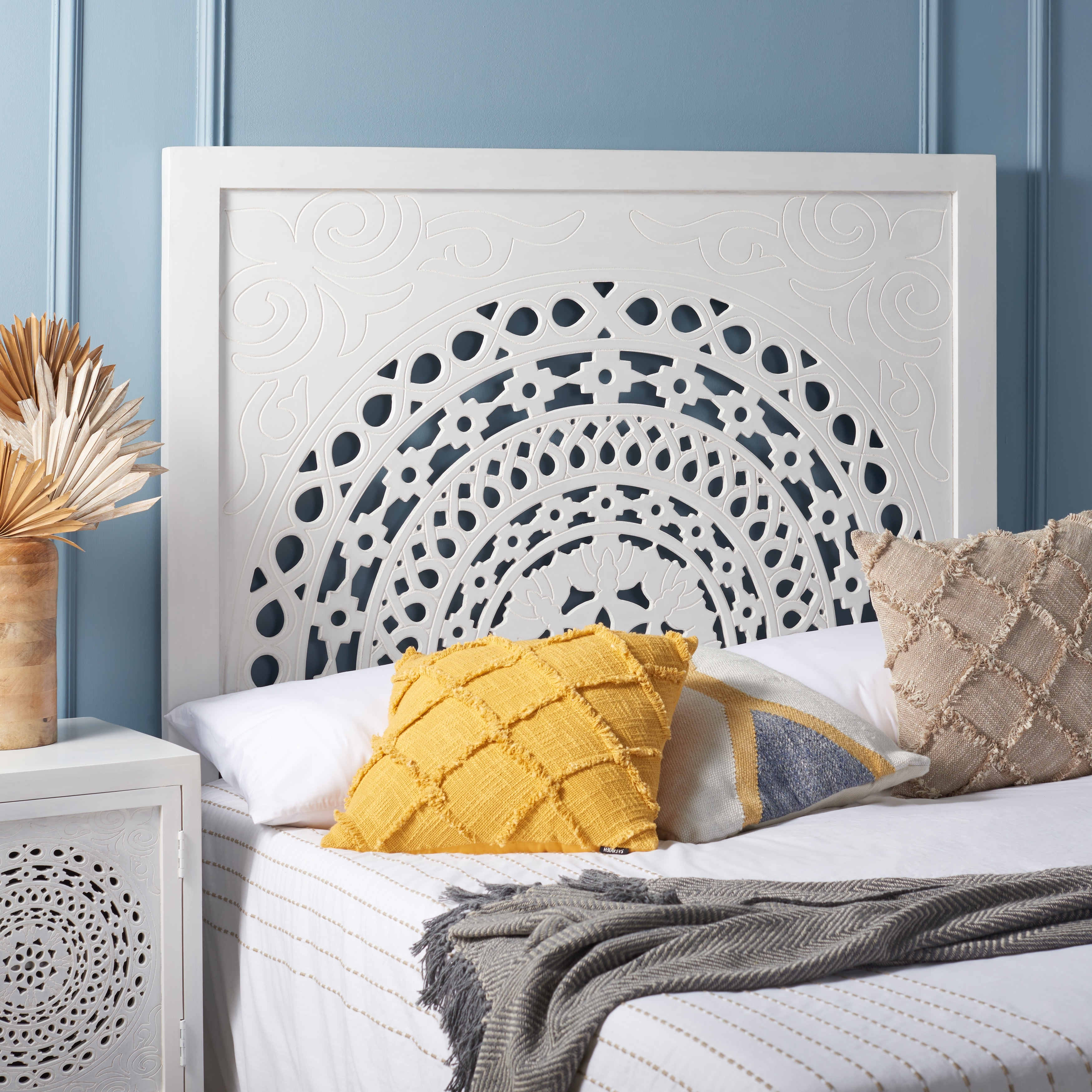 White mandala headboard hot sale