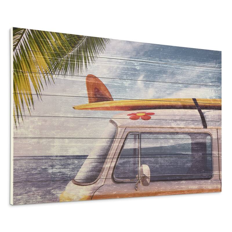 "Beach Bound" Arte de Legno Digital Print on Solid Wood Wall Art
