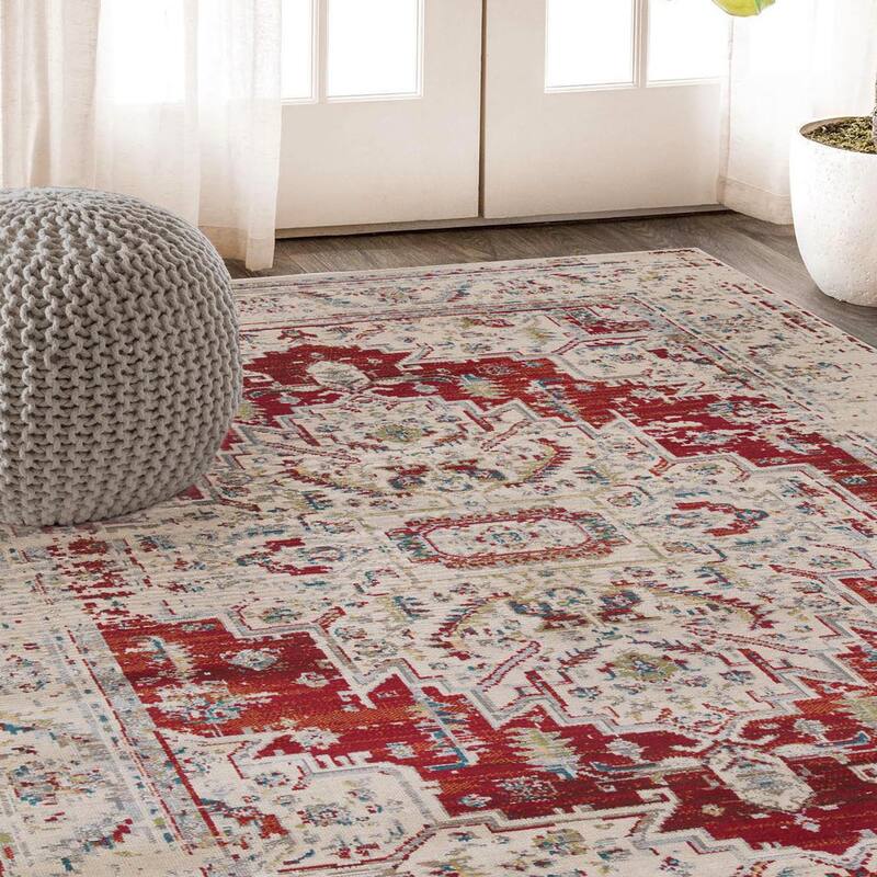 Superior Marquis Vintage Distressed Medallion Indoor Area Rug