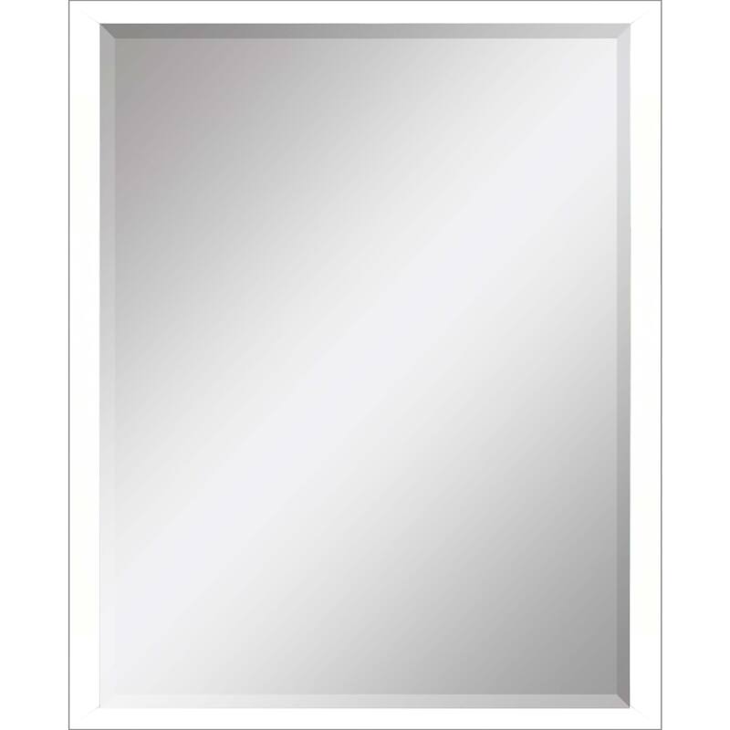 HomeRoots 50" White Solid Wood Framed Accent Mirror - 38.00 in. x 50.00 in. x 3.00 in.
