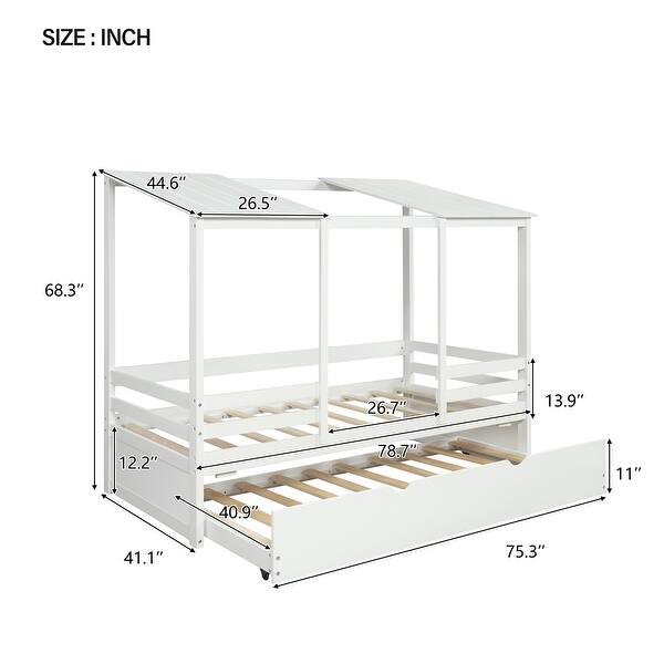 Shop White Twin Kids Beach House Bed With Trundle White Twin Size Overstock 32075209