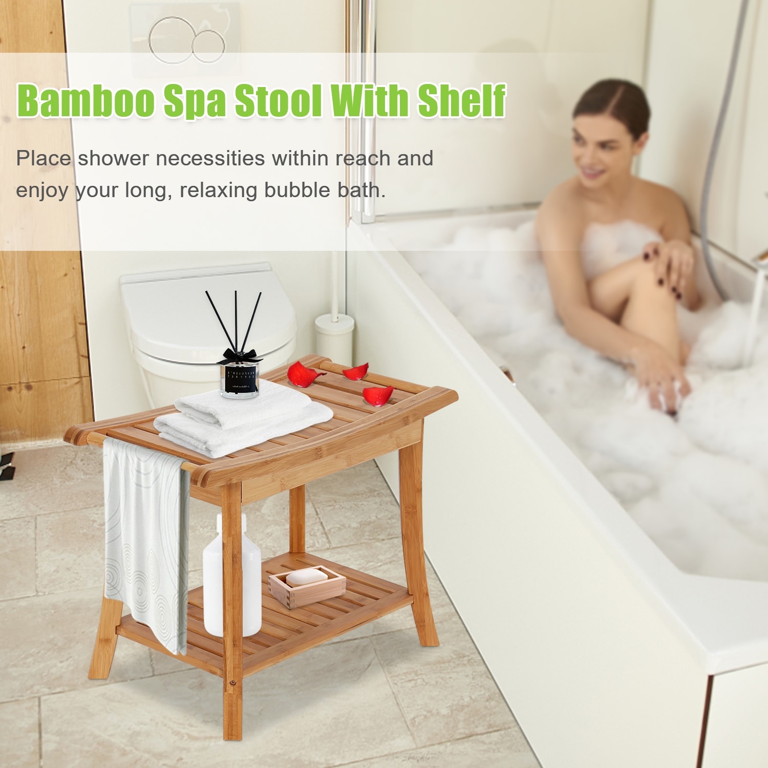 Bathroom sales spa bench