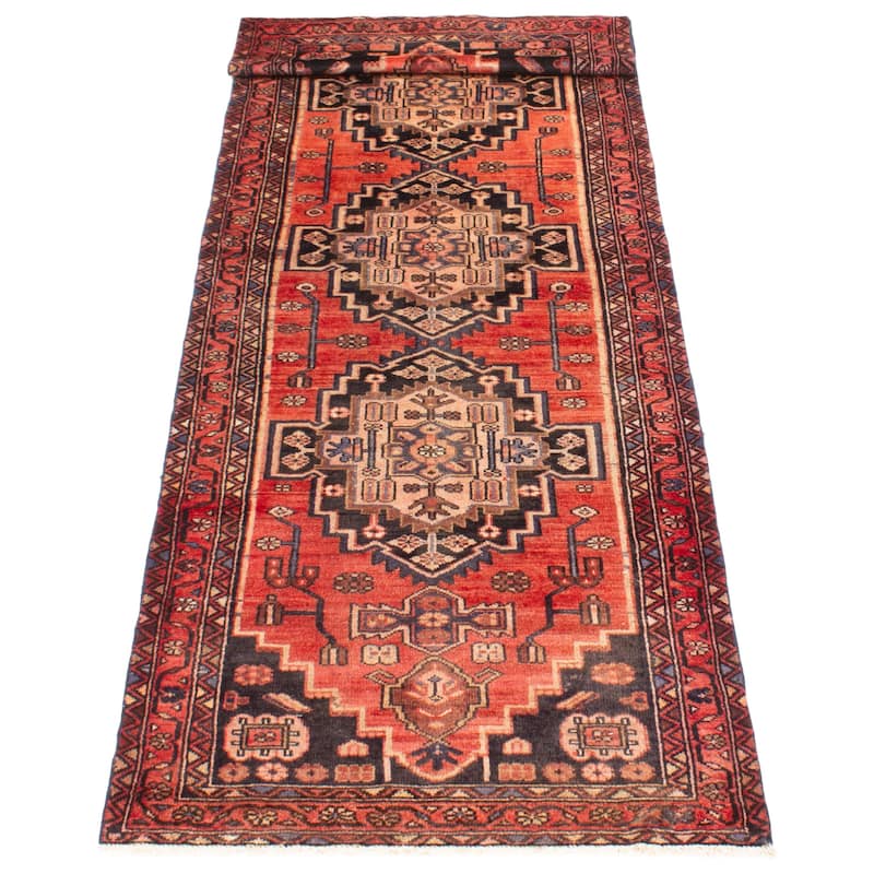 ECARPETGALLERY Hand-knotted Anadol Red Wool Rug - 3'3 x 10'1