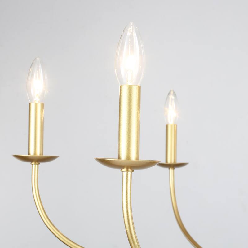 6-Light Farmhouse Candle Chandelier Modern Hanging Lamp for Living Room Kitchen Hallway Entryway - N/A