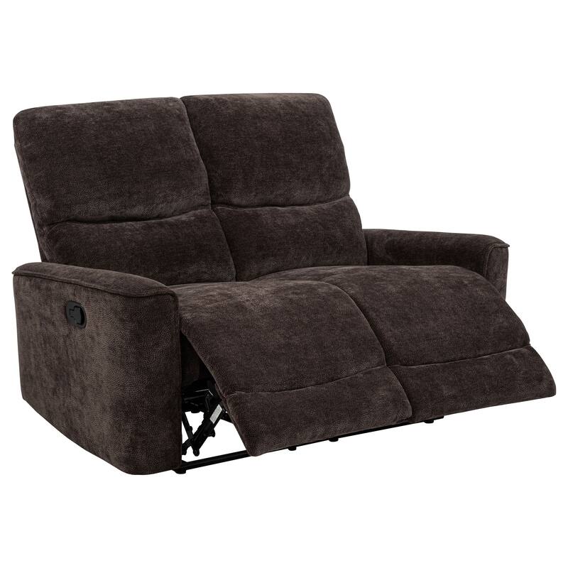 Navarro Chenille Upholstered Reclining Loveseat - Dark Brown