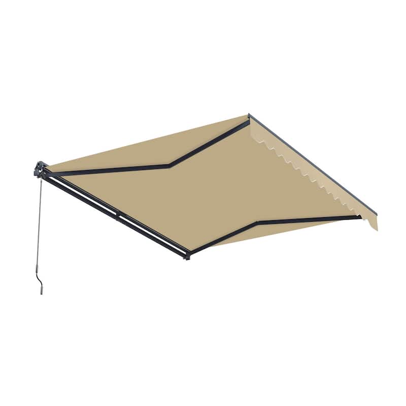 ALEKO Moroccan Semi-Cassette Motorized Patio Awning - Desert Sand- 20 x 10 Feet