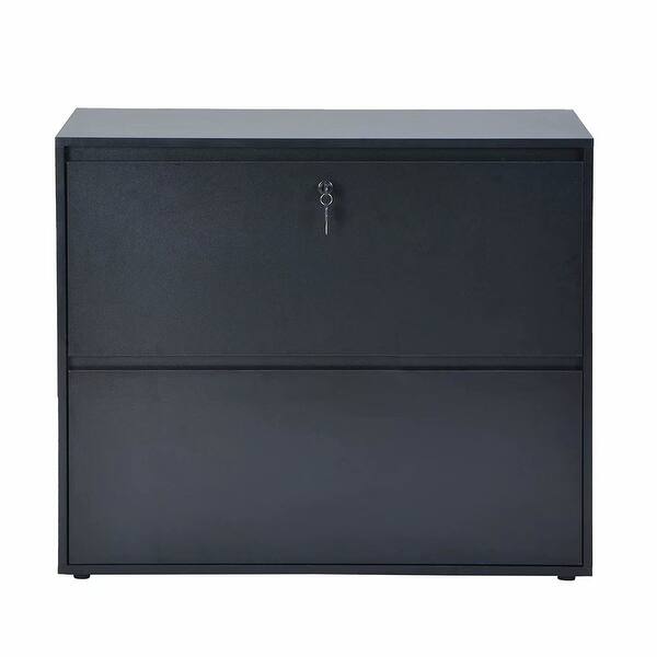 Shop Superbrite Home Office 2 Drawer Lateral File Cabinet With Lock For Letter Legal Size Files Black Overstock 31930396