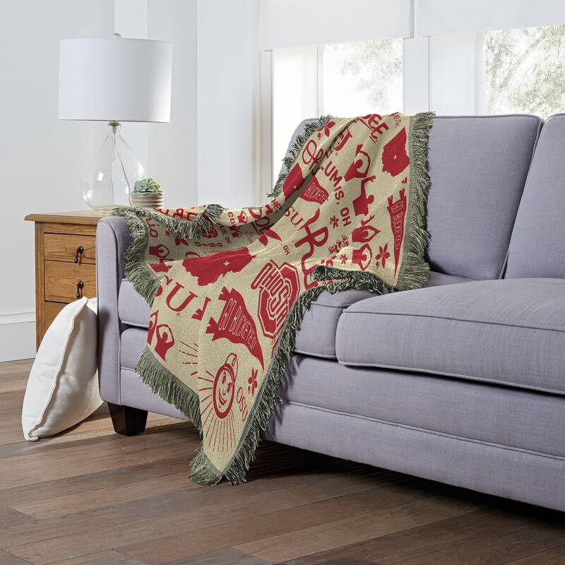 NCAA Mapping Jacquard Throw Blanket