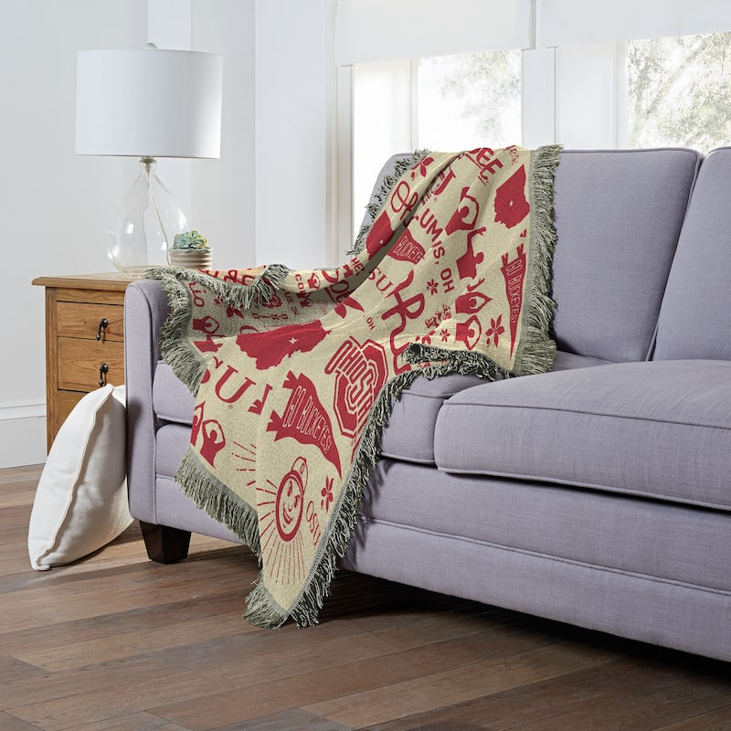 NCAA Mapping Jacquard Throw Blanket