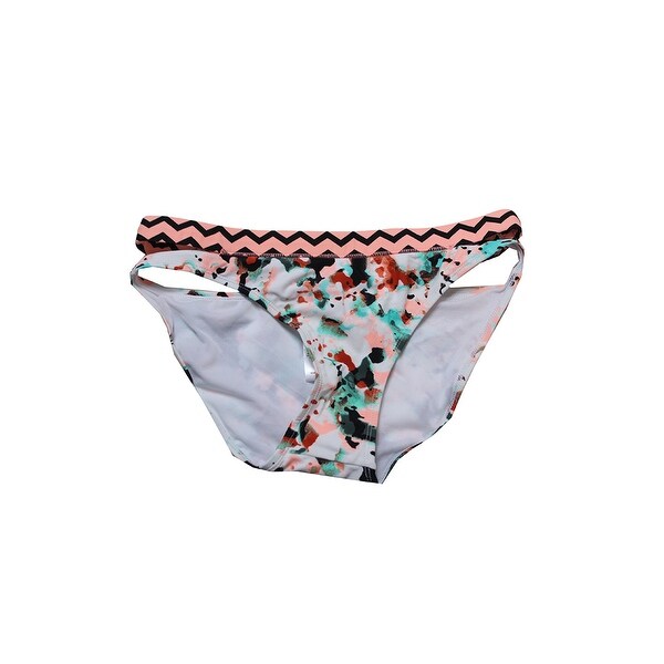 Hula Honey Pink Multi Spring Splash Printed Low-Rise Bikini Bottom XL