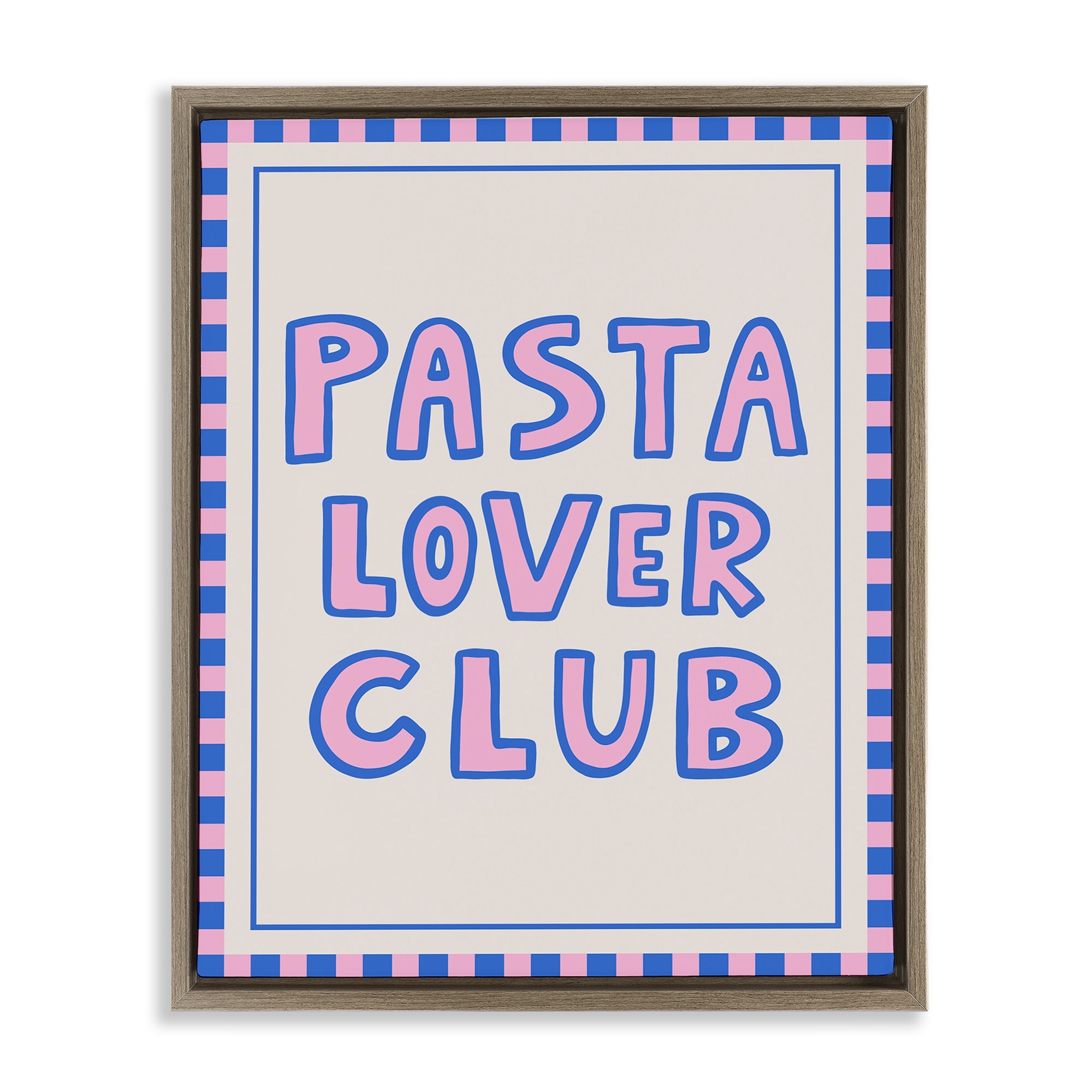 Stupell Pasta Lover Club with Border Framed Floater Canvas Wall Art Design By House of Lulu