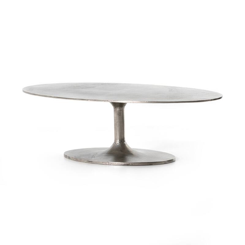 Haven Home Chrissy Oval Coffee Table - Raw Antique - Aluminum