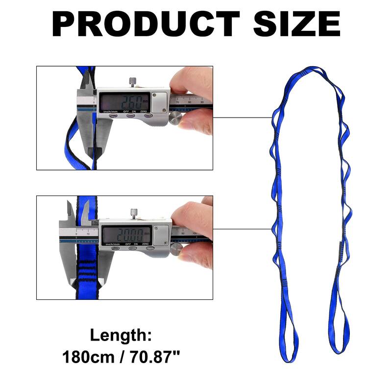 25KN Daisy Chain Yoga Extend Belt 1.8M, Climbing Straps for Exercise - 1.8M - Blue