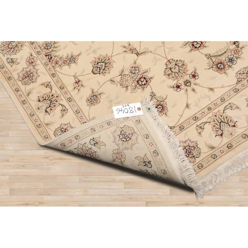 4x6 Hand Knotted 300 KPSI Ivory Sino Wool Traditional Area Rug - 4' x 6'