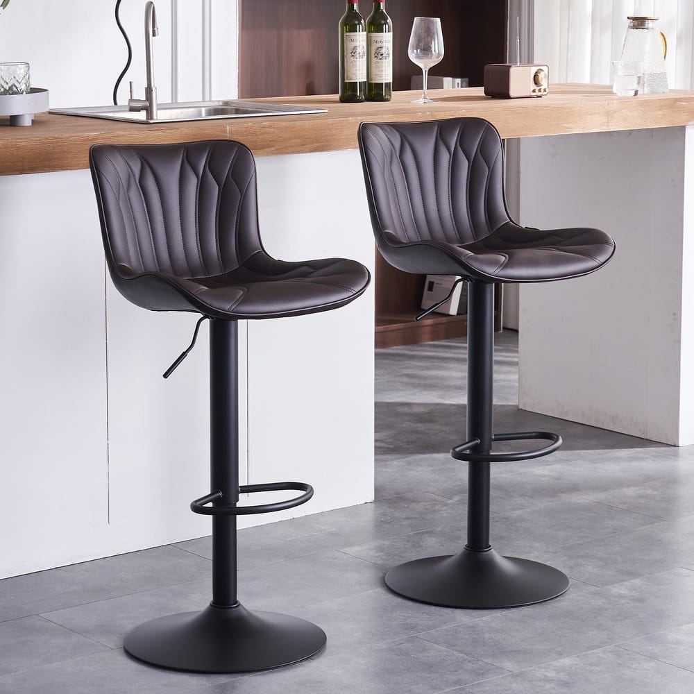 Counter Height Bar stools Modern Leather Adjustable Barstools