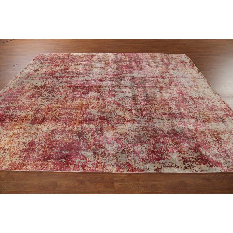 All-Over Modern Abstract Area Rug Hand-Knotted Wool Carpet - 8'5"x 9'11"
