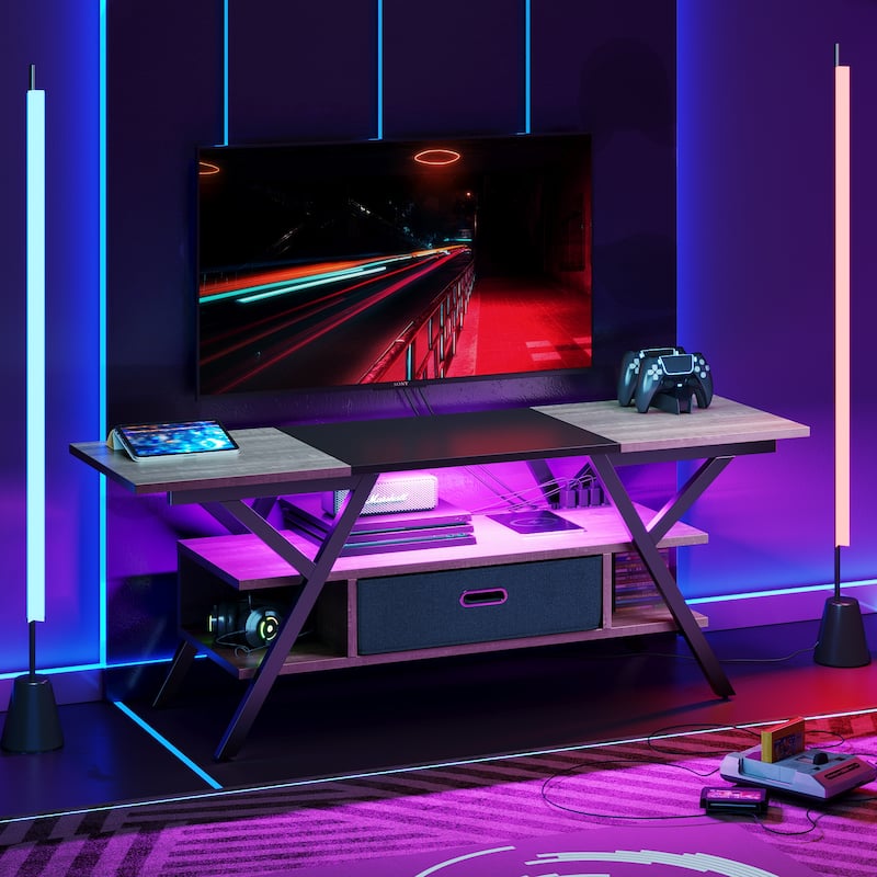 55 inch LED TV Stand for TVs up to 65 inch Media Console Entertainment Center with Drawer