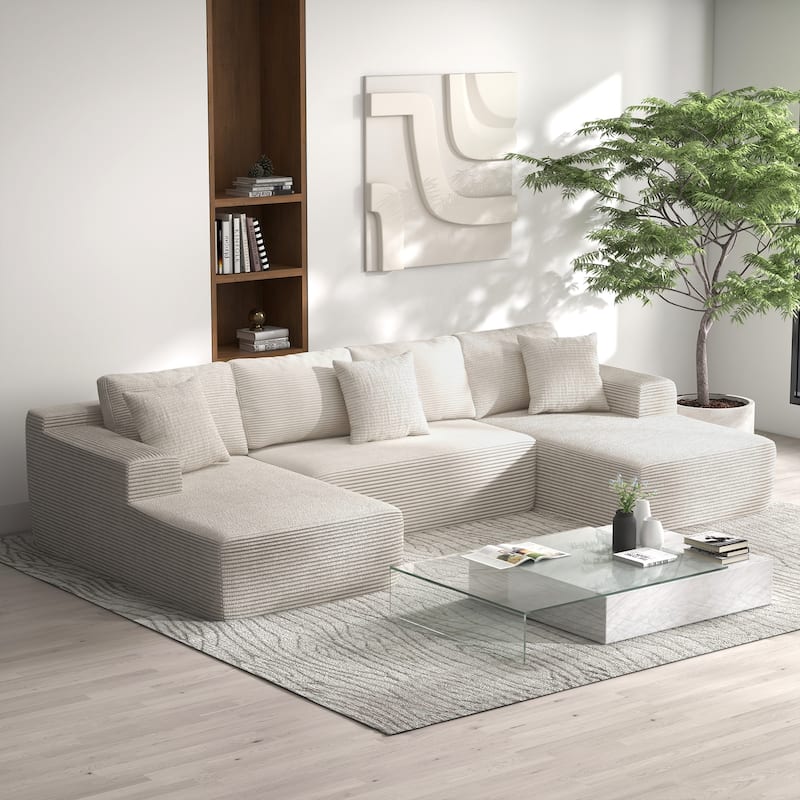 Oversized U-Shaped Sofa Modular Removable Applicable Living Room Furniture Set