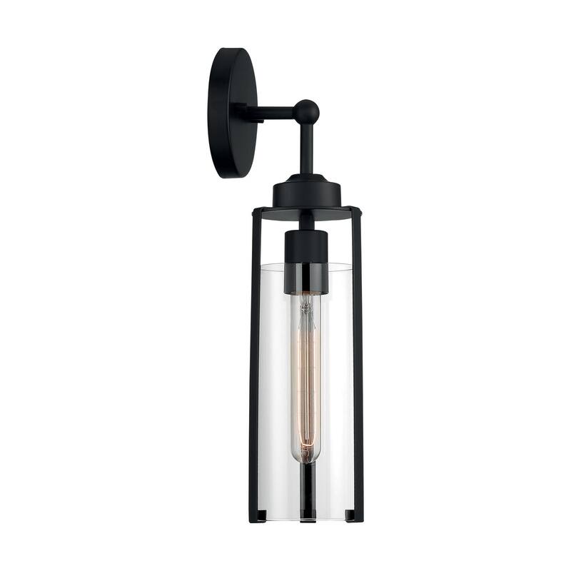 Marina - 1 Light Sconce with Clear Glass - Matte Black Finish